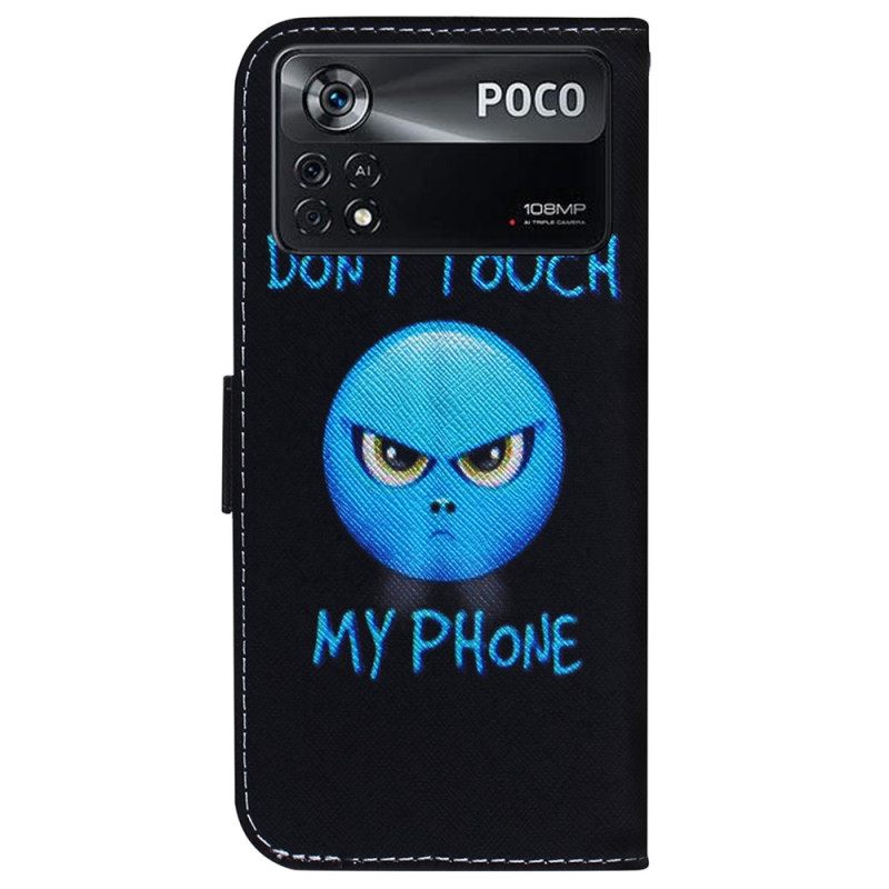 Flip Case Poco X4 Pro 5G Emoji Älä Koske Puhelimeeni