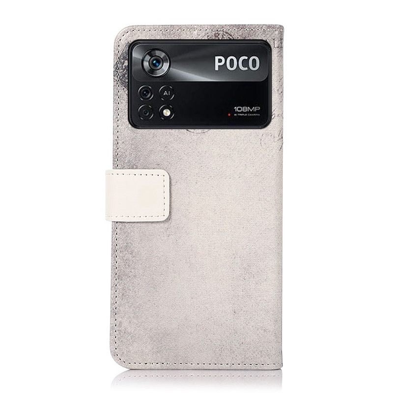 Flip Case Poco X4 Pro 5G Matkustava Kissa