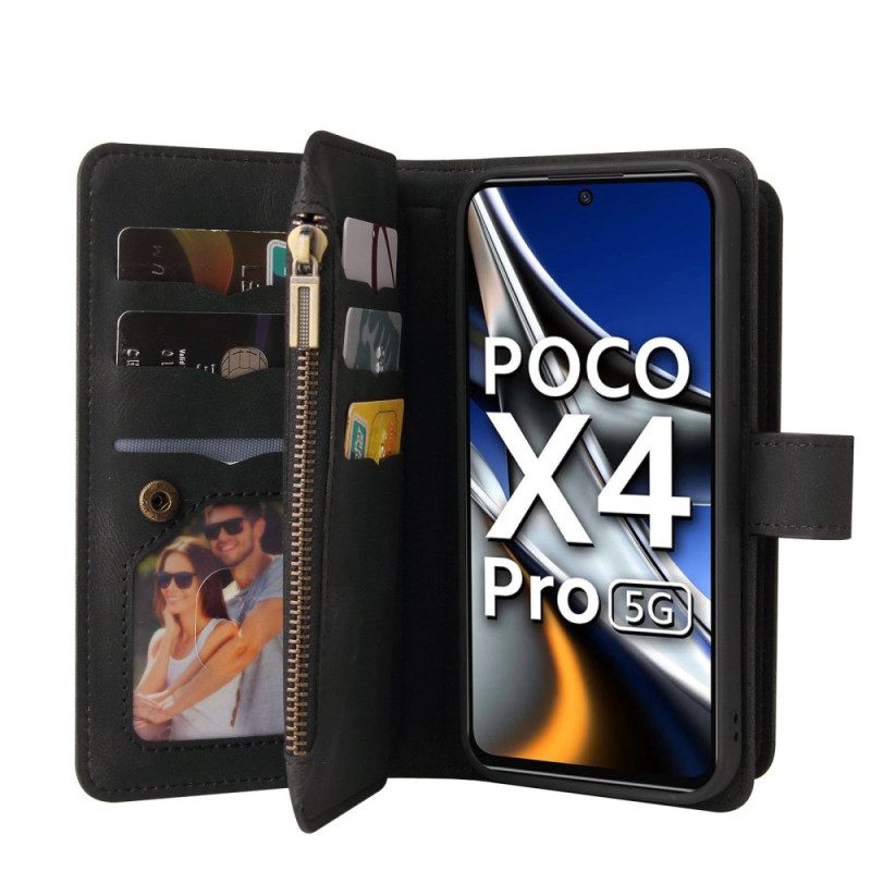 Flip Case Poco X4 Pro 5G Monitoimioptimoidut Korttikotelot