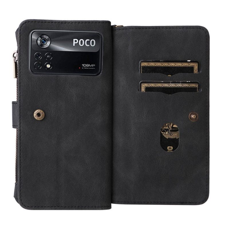 Flip Case Poco X4 Pro 5G Monitoimioptimoidut Korttikotelot