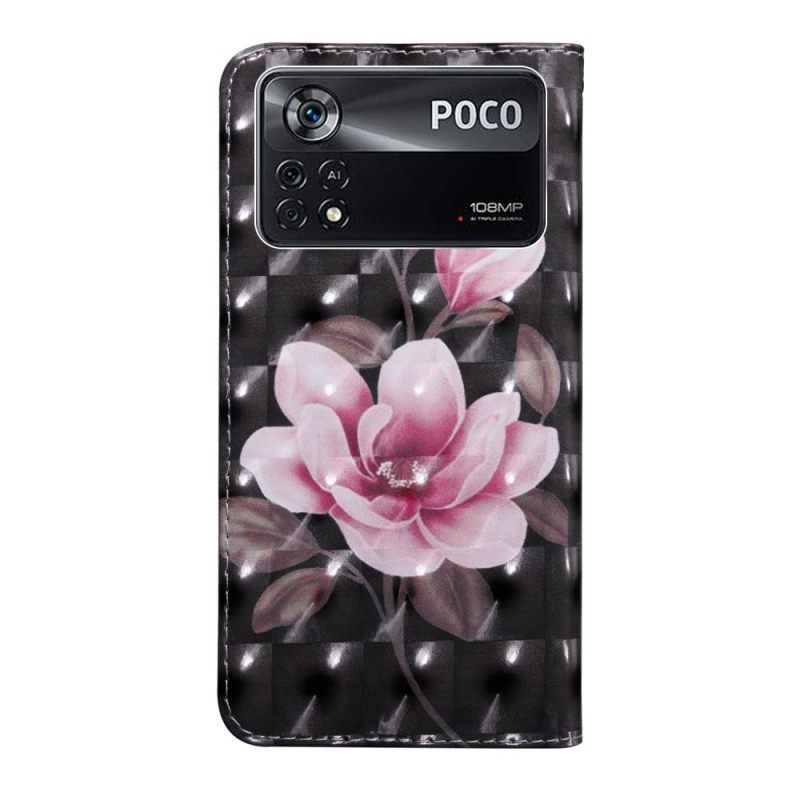 Flip Case Poco X4 Pro 5G Suojaketju Kuori Kukkahihna