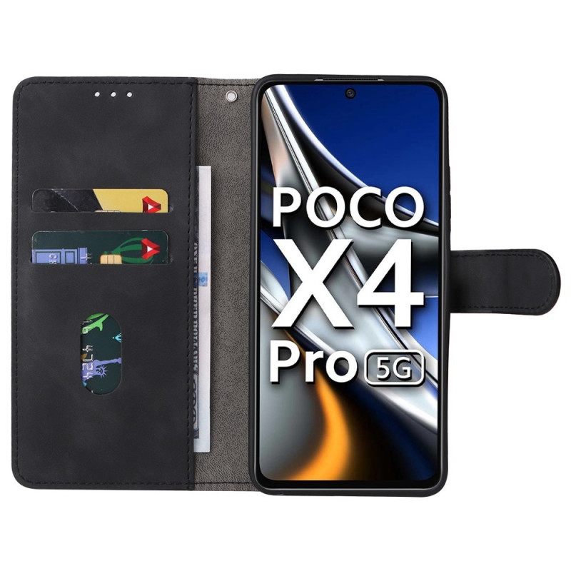 Kotelot Poco X4 Pro 5G Pelkkä Nahkatyyli