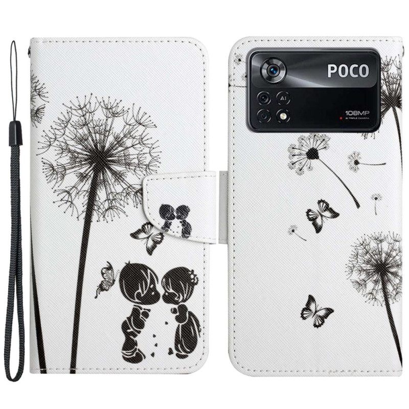 Kotelot Poco X4 Pro 5G Suojaketju Kuori Dandelions Love In Strap