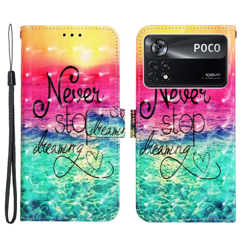 Kotelot Poco X4 Pro 5G Suojaketju Kuori Never Stip Dreaming In Strap