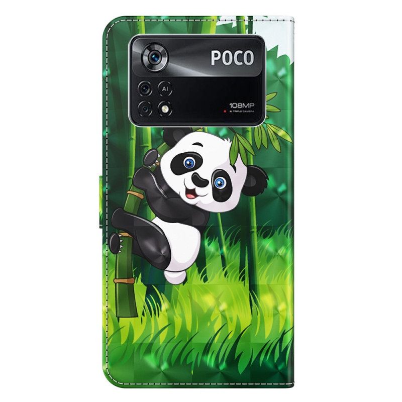 Kotelot Poco X4 Pro 5G Suojaketju Kuori Panda Kaulanauhalla