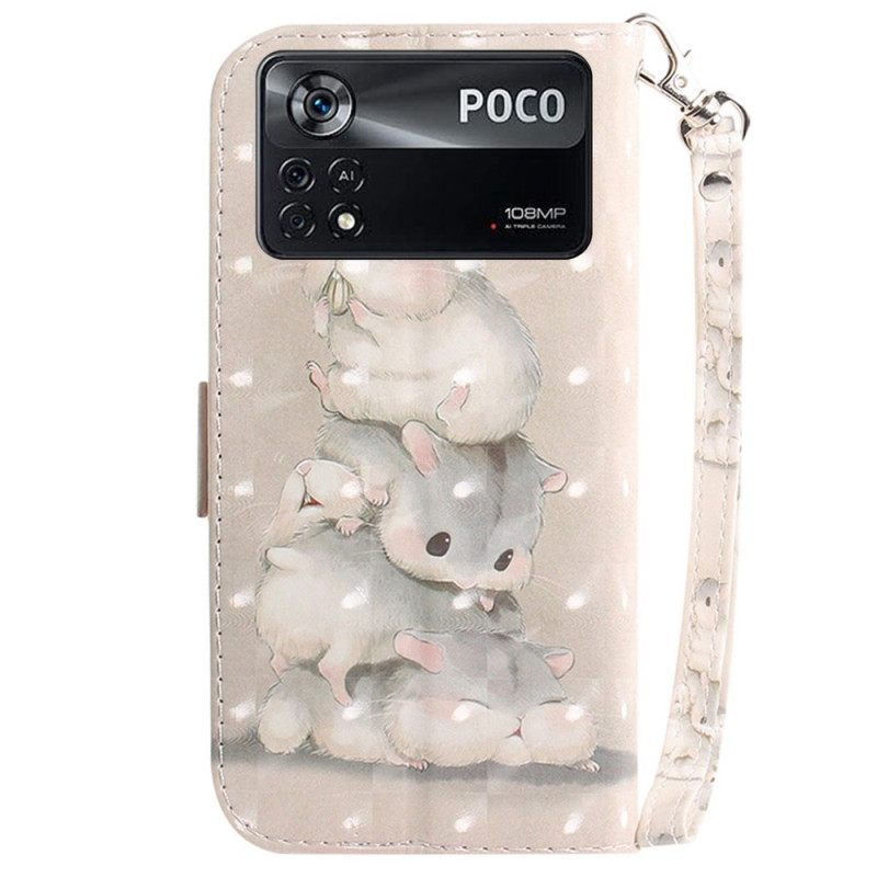 Kotelot Poco X4 Pro 5G Suojaketju Kuori Squirrels In Lanyard