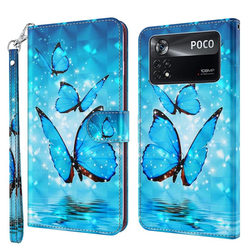 Kotelot Poco X4 Pro 5G Suojaketju Kuori Thong Butterflies