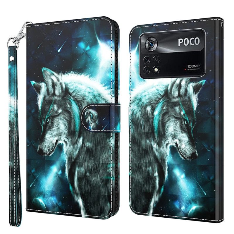 Kotelot Poco X4 Pro 5G Suojaketju Kuori Wolf Hihnassa