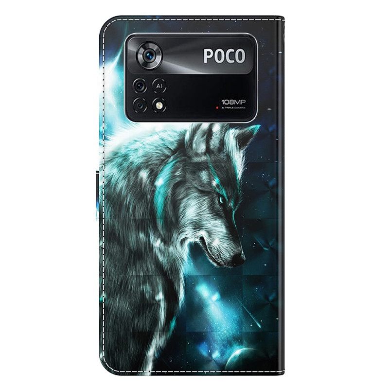 Kotelot Poco X4 Pro 5G Suojaketju Kuori Wolf Hihnassa