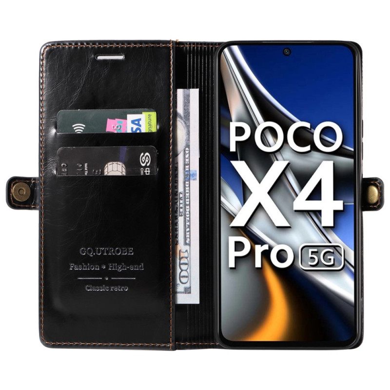 Kotelot Poco X4 Pro 5G Waxed Leather Effect Gq.utrobe