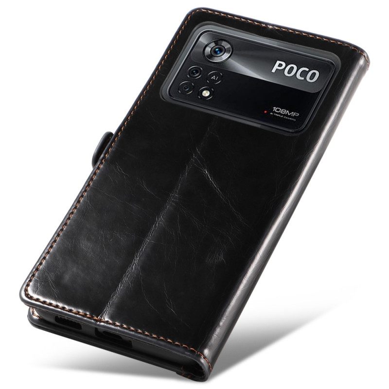 Kotelot Poco X4 Pro 5G Waxed Leather Effect Gq.utrobe