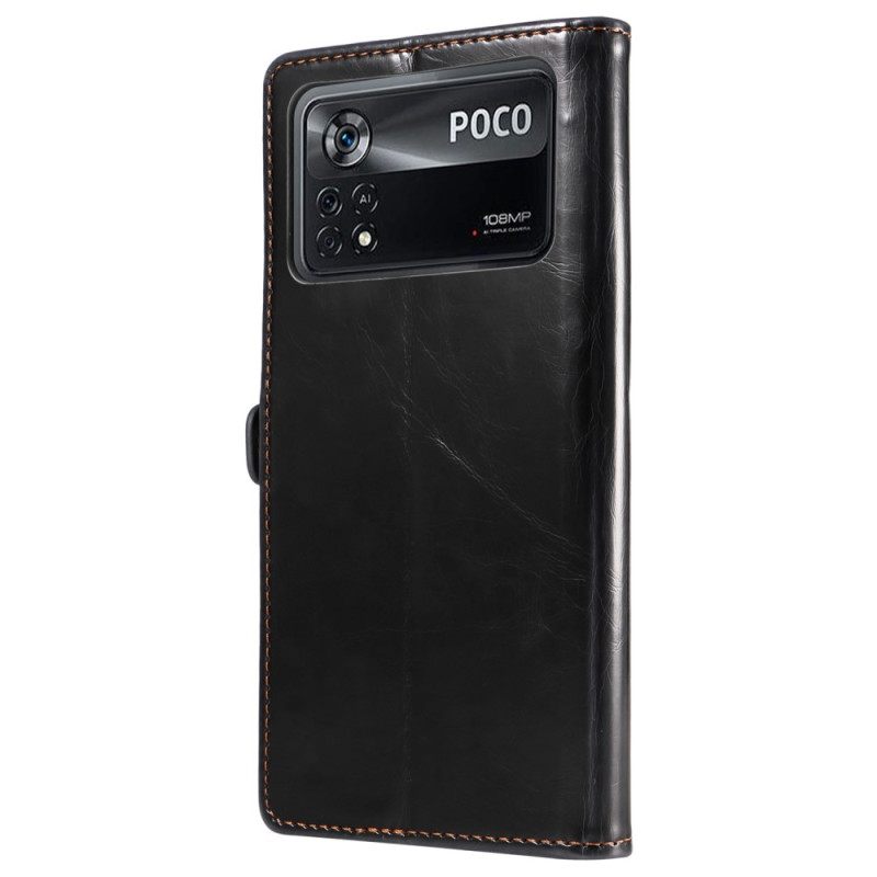 Kotelot Poco X4 Pro 5G Waxed Leather Effect Gq.utrobe