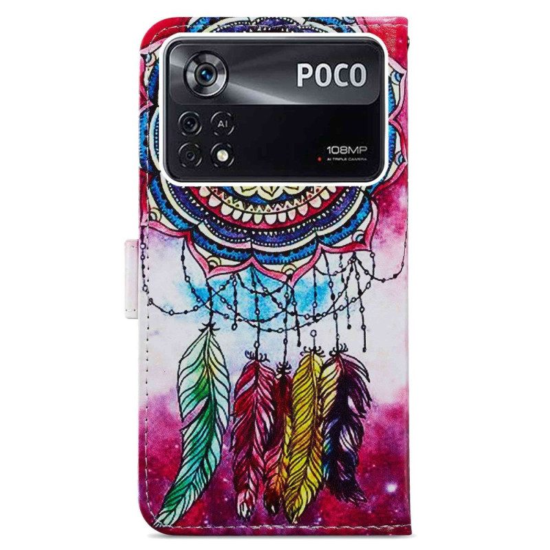 Nahkakotelo Poco X4 Pro 5G Suojaketju Kuori Strap Dreamcatcher