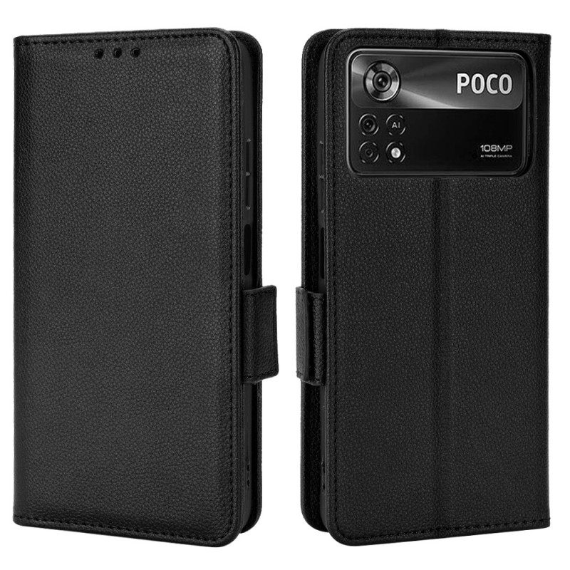 Nahkakotelo Poco X4 Pro 5G Ultra Fine Litchi Faux Leather