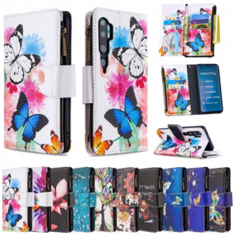 Flip Case Xiaomi Mi Note 10 / 10 Pro Butterflies Vetoketjullinen Tasku