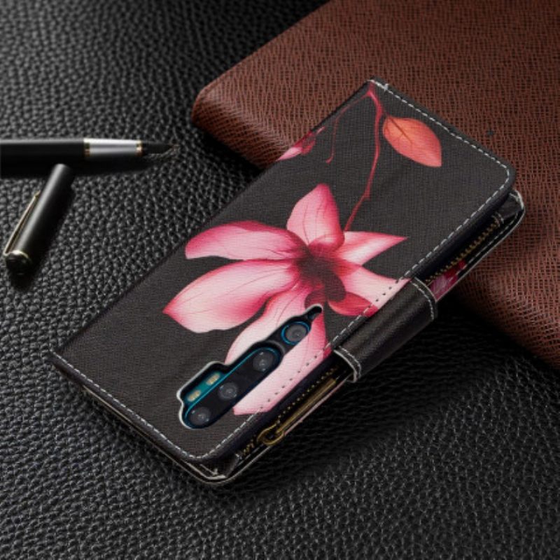 Kotelot Xiaomi Mi Note 10 / 10 Pro Flower Vetoketjullinen Tasku