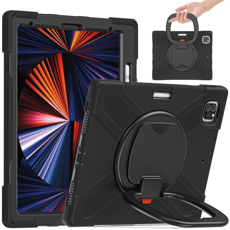 Kuori iPad Pro 12.9" (2021) (2020) (2018) Heavy Duty Pyörivä Rengastuki