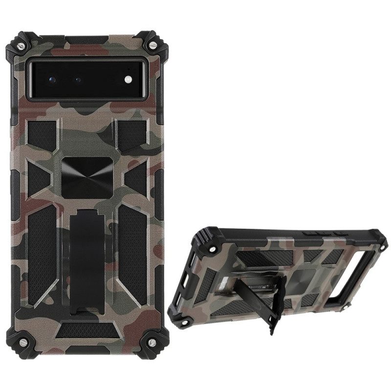 Case Google Pixel 6 Camouflage Irrotettava Tuki