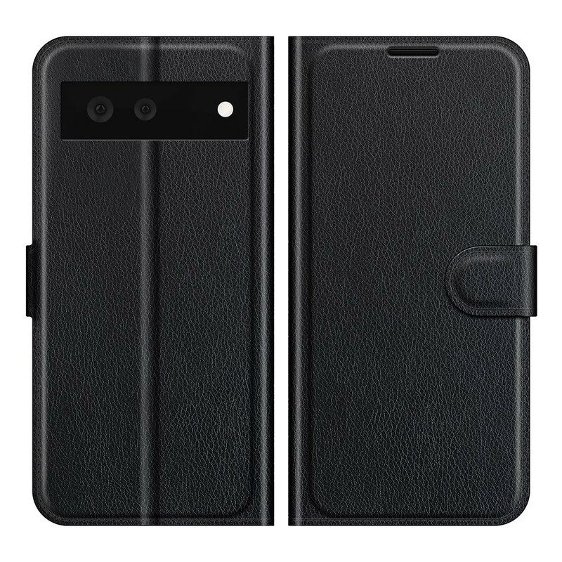 Flip Case Google Pixel 6 Classic Litchi Faux Leather