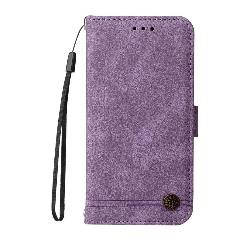 Kotelot Google Pixel 6 Faux Leather Niitti Ja Nauha