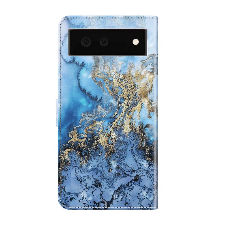 Kotelot Google Pixel 6 Light Spot Marble Design Kaulanauhalla