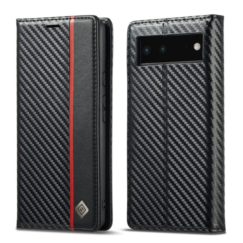 Puhelinkuoret Google Pixel 6 Kotelot Flip Carbon Fiber Lc.imeeke