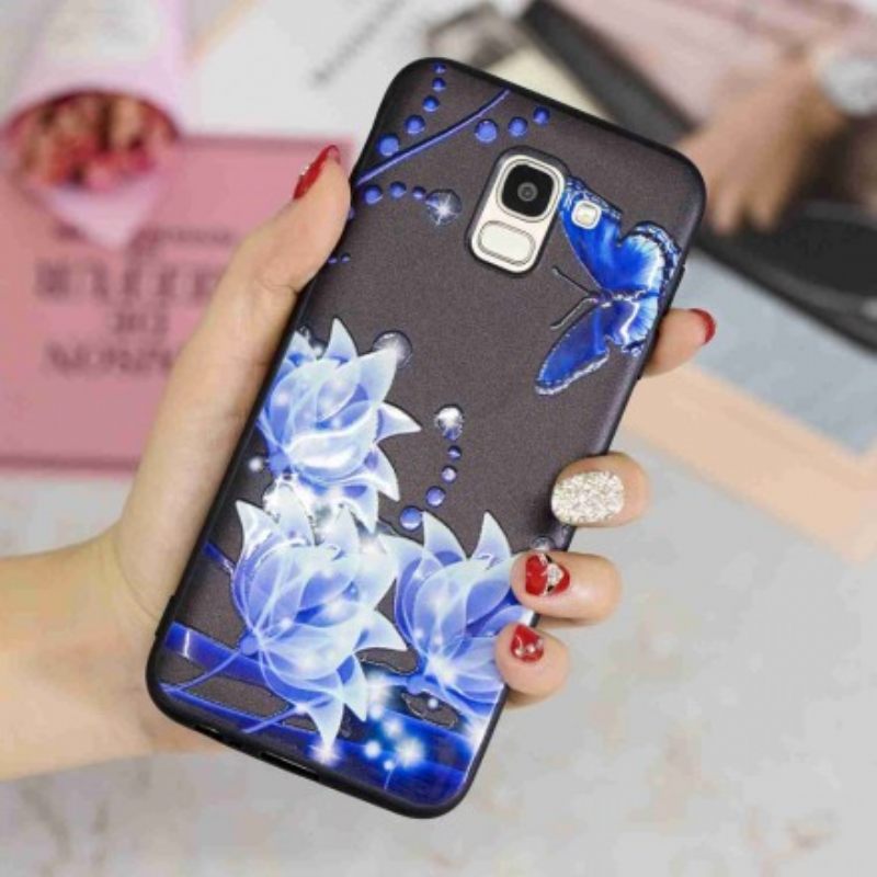 Kuori Samsung Galaxy J6 Butterfly Ja Blue Flowers