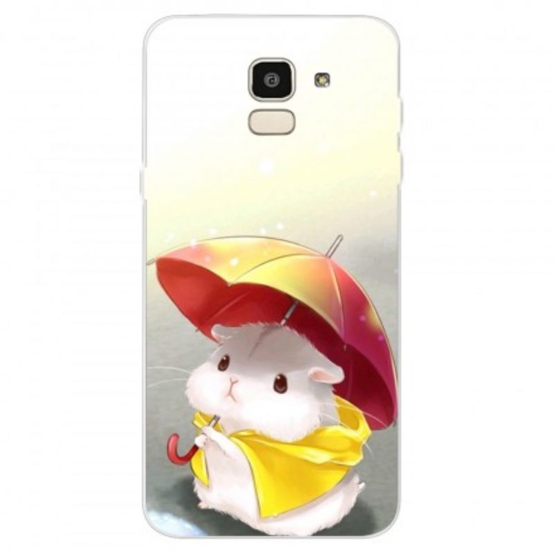 Kuori Samsung Galaxy J6 Hamster In The Rain