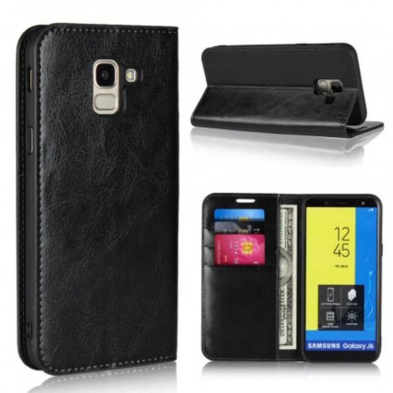 Puhelinkuoret Samsung Galaxy J6 Kotelot Flip Antique Faux Leather