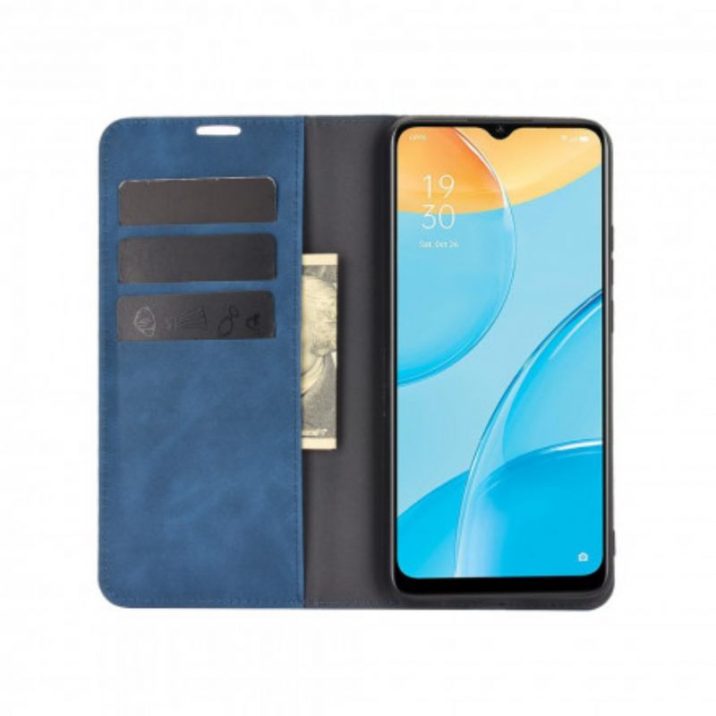 Puhelinkuoret Oppo A15 Kotelot Flip Silk Soft Leather Effect