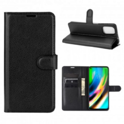 Flip Case Moto G9 Plus Klassinen Litsiefekti