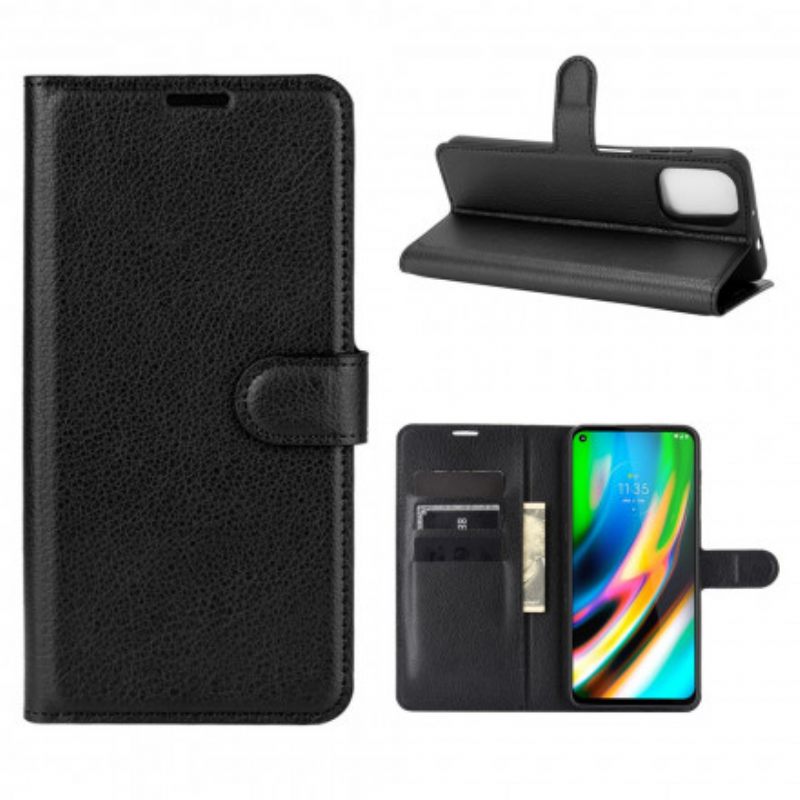 Flip Case Moto G9 Plus Klassinen Litsiefekti