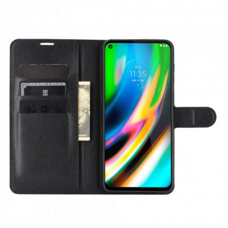 Flip Case Moto G9 Plus Klassinen Litsiefekti