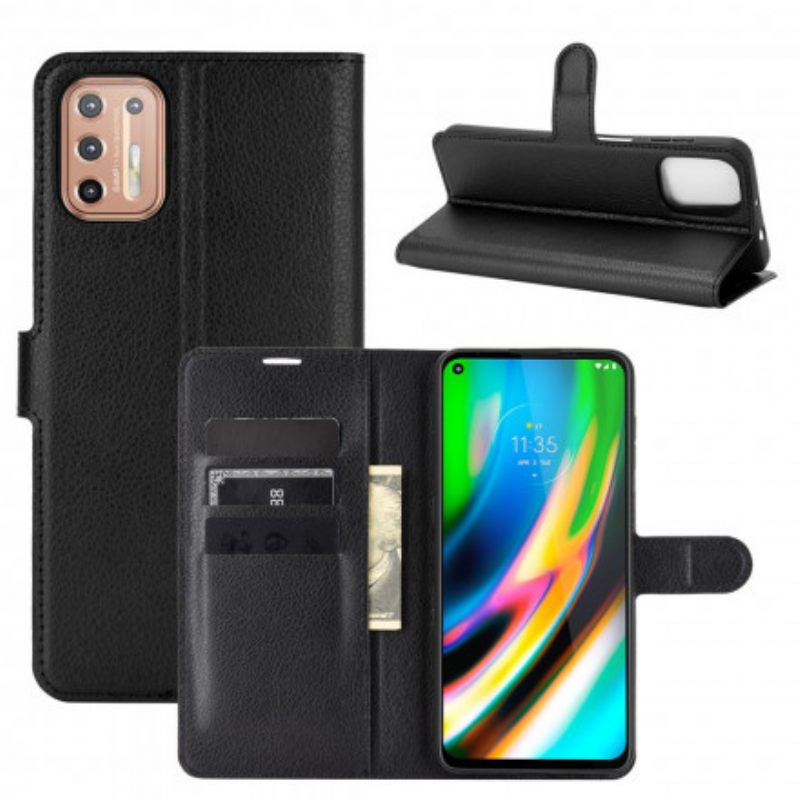 Flip Case Moto G9 Plus Klassinen Litsiefekti