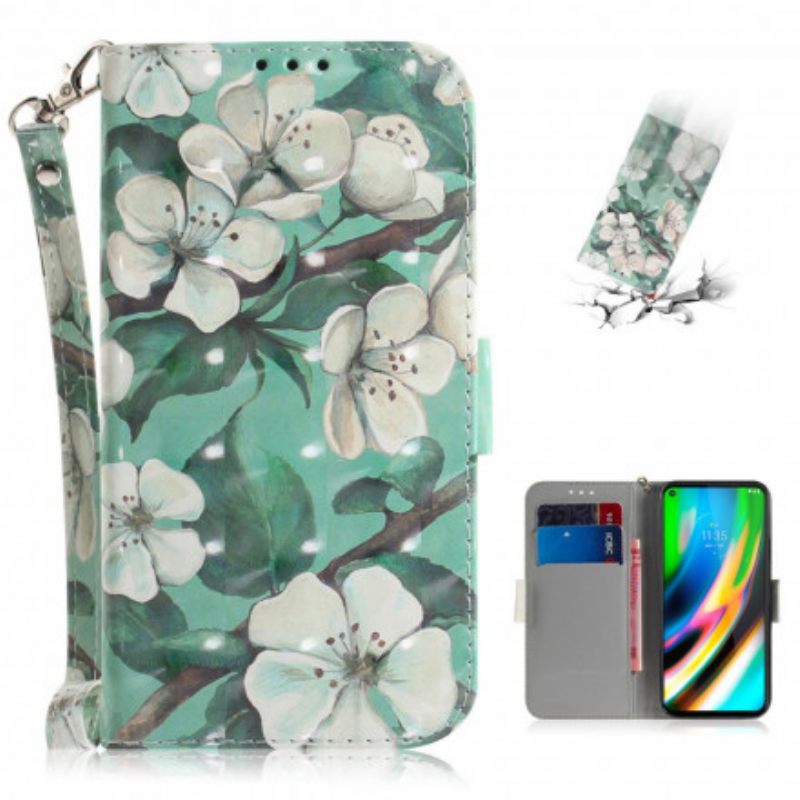 Kotelot Moto G9 Plus Suojaketju Kuori Strap Flower Branch