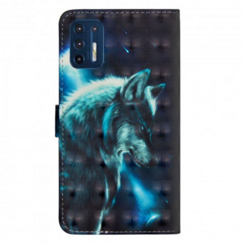 Nahkakotelo Moto G9 Plus Majestic Wolf