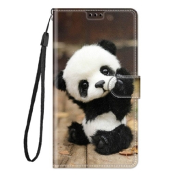 Flip Case Samsung Galaxy M23 5G Suojaketju Kuori Pikku Panda Kaulanauhalla