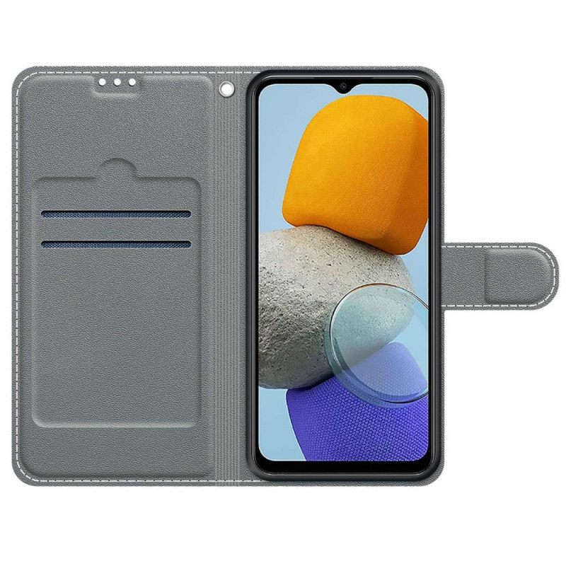 Flip Case Samsung Galaxy M23 5G Suojaketju Kuori Pikku Panda Kaulanauhalla