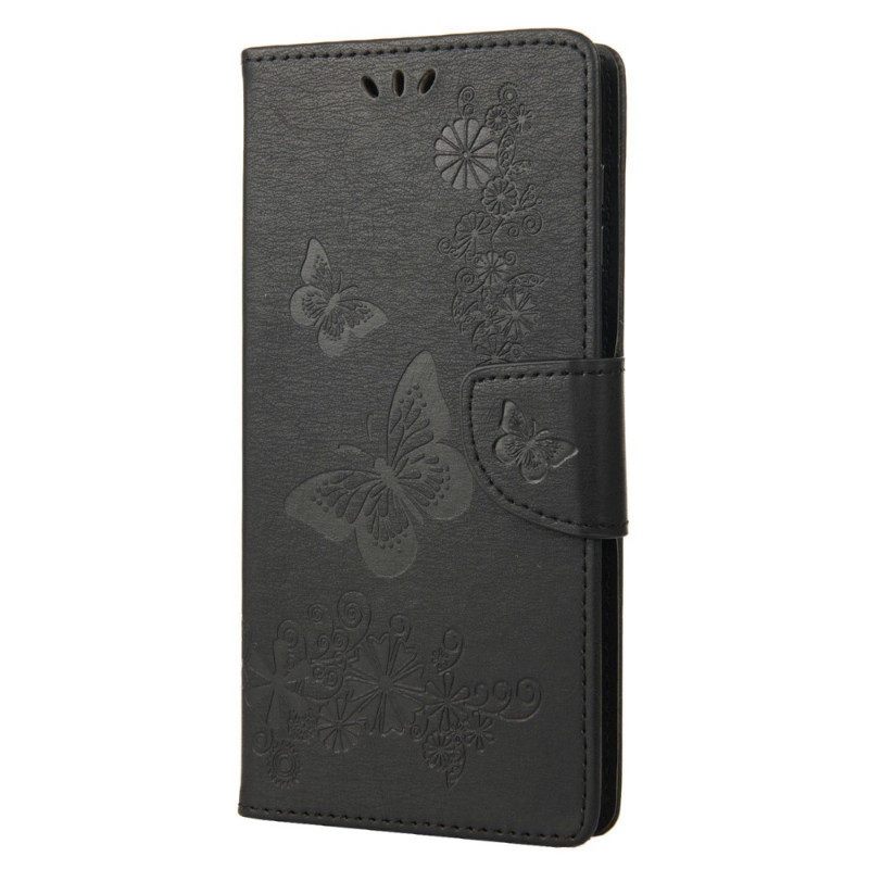 Flip Case Samsung Galaxy M23 5G Suojaketju Kuori Thong Butterflies