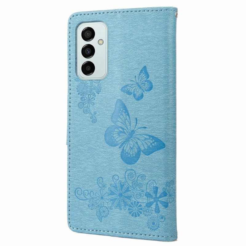 Flip Case Samsung Galaxy M23 5G Suojaketju Kuori Thong Butterflies