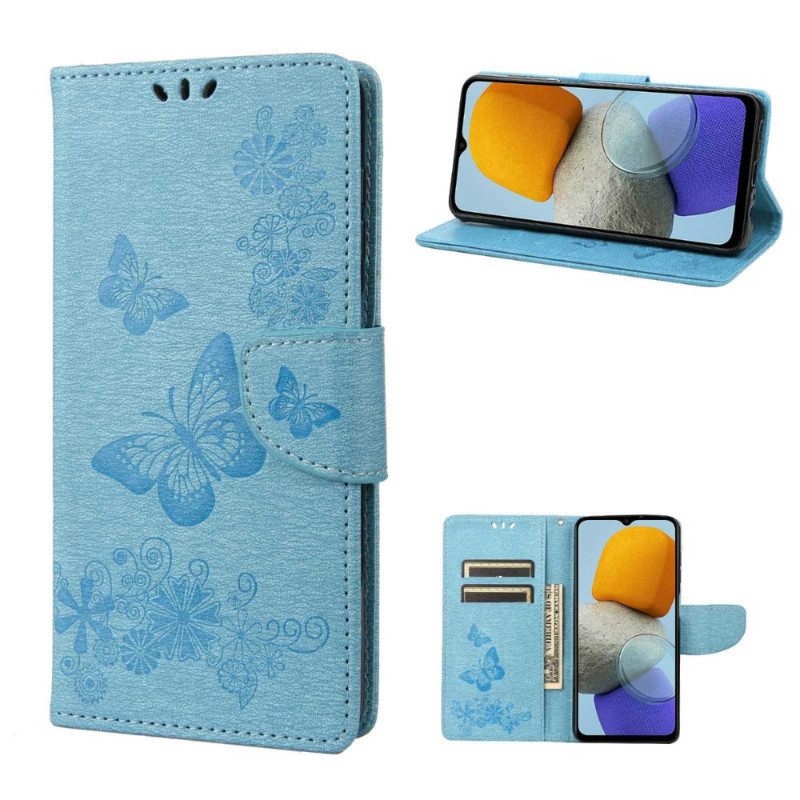 Flip Case Samsung Galaxy M23 5G Suojaketju Kuori Thong Butterflies