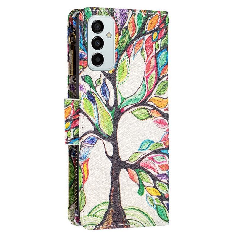 Flip Case Samsung Galaxy M23 5G Tree Kukkaro Ja Lanyard