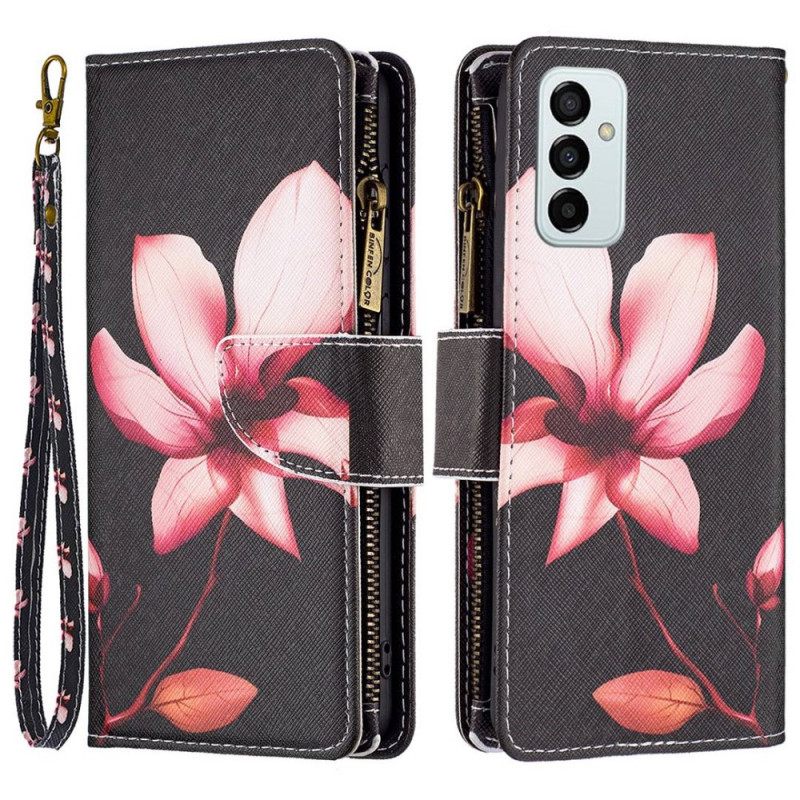 Kotelot Samsung Galaxy M23 5G Kukkaro Ja Lanyard Flower