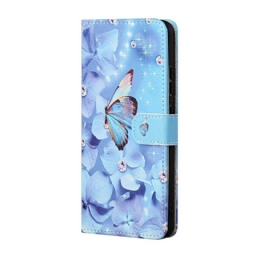 Kotelot Samsung Galaxy M23 5G Suojaketju Kuori Diamond Butterflies Hihnalla