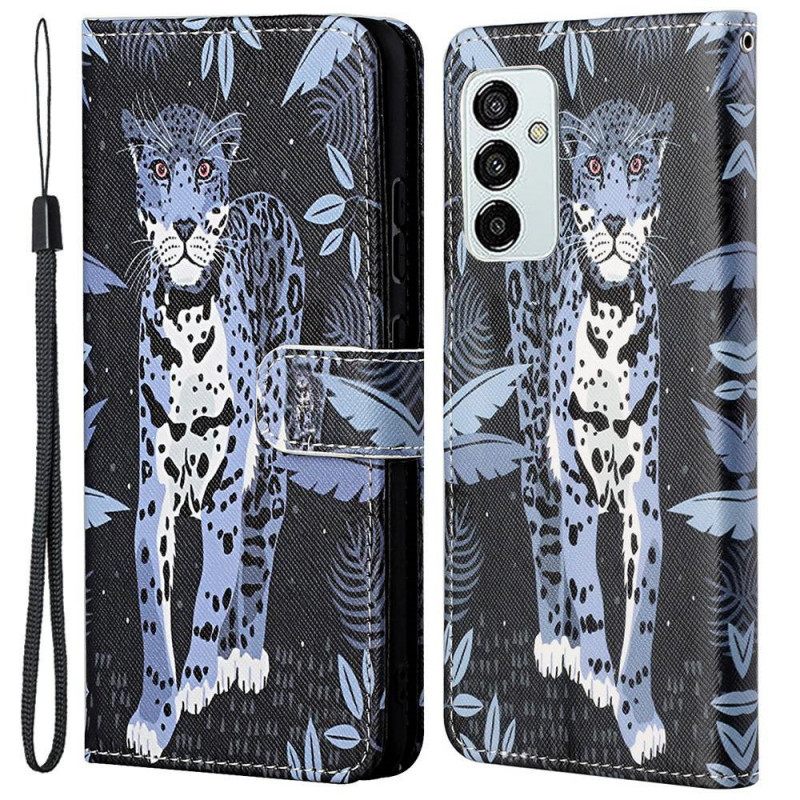 Kotelot Samsung Galaxy M23 5G Suojaketju Kuori Leopard Hihnalla