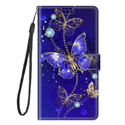 Kotelot Samsung Galaxy M23 5G Suojaketju Kuori Strap Butterflies Fani