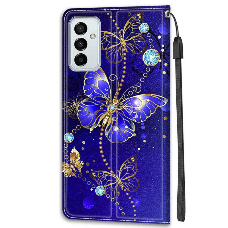 Kotelot Samsung Galaxy M23 5G Suojaketju Kuori Strap Butterflies Fani