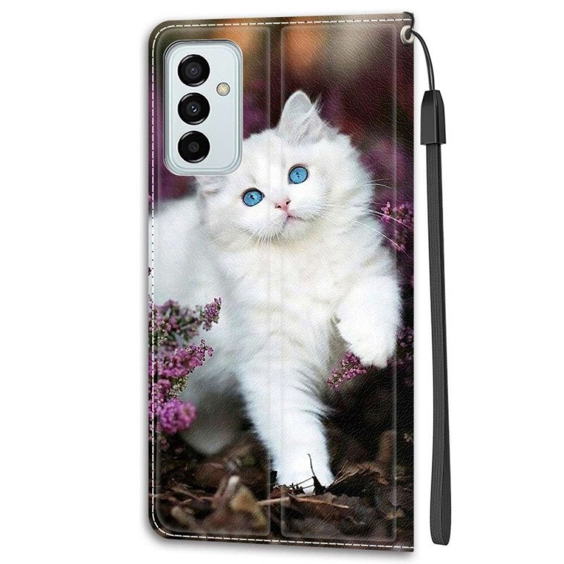 Nahkakotelo Samsung Galaxy M23 5G Suojaketju Kuori Thong Cats Fani