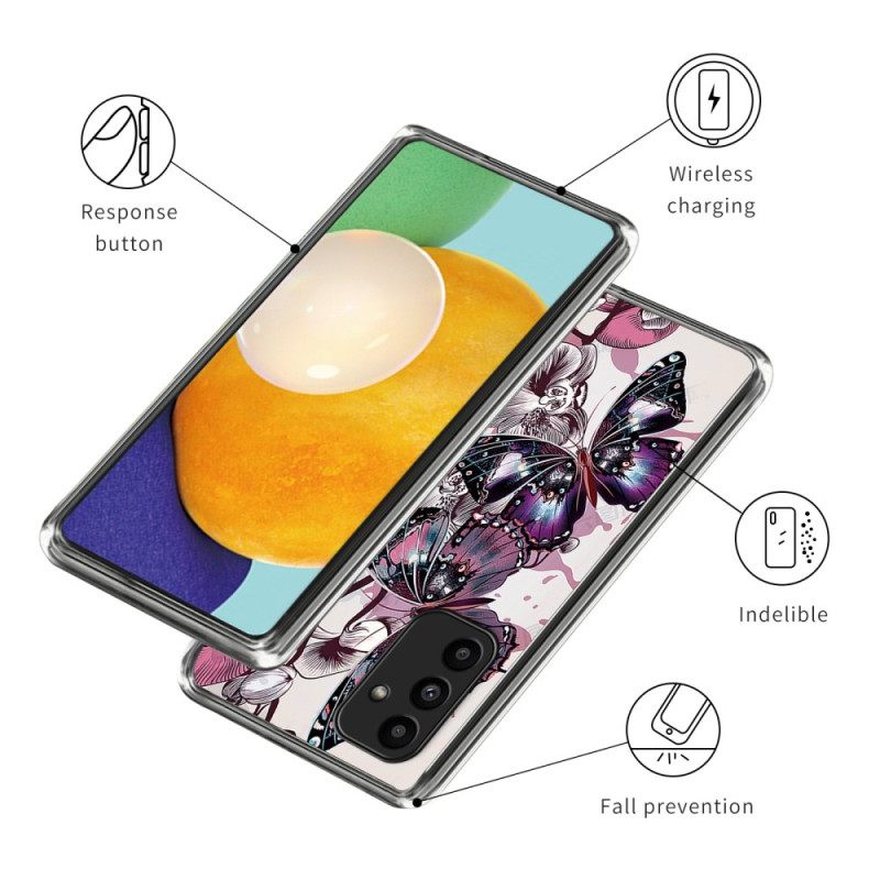 Case Samsung Galaxy A15 Puhelinkuoret Purppuraperhosia