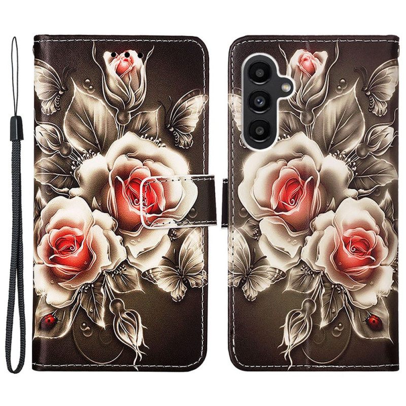 Kotelot Samsung Galaxy A15 Strap Roses